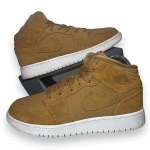 Air Jordan 1 Retro Mid GS 'Golden Harvest' 554725-725 Youth 6 Women's 7.5